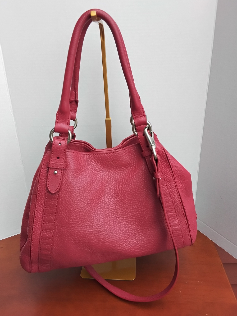 Cole Haan Red Leather Shoulder Bag And Crossbody